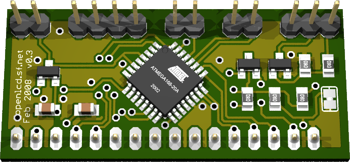 Front of the OpenLCD PCB