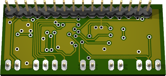 Back of the OpenLCD PCB